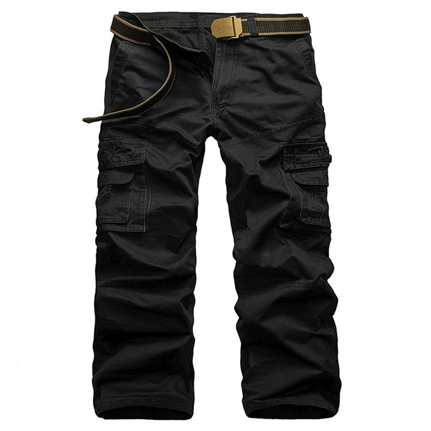 Casual Men Pants Slim Fit Multi-Pocket Cargo Trousers No Belt Casual Men Pants Slim Fit Multi-Pocket Cargo Trousers No Belt