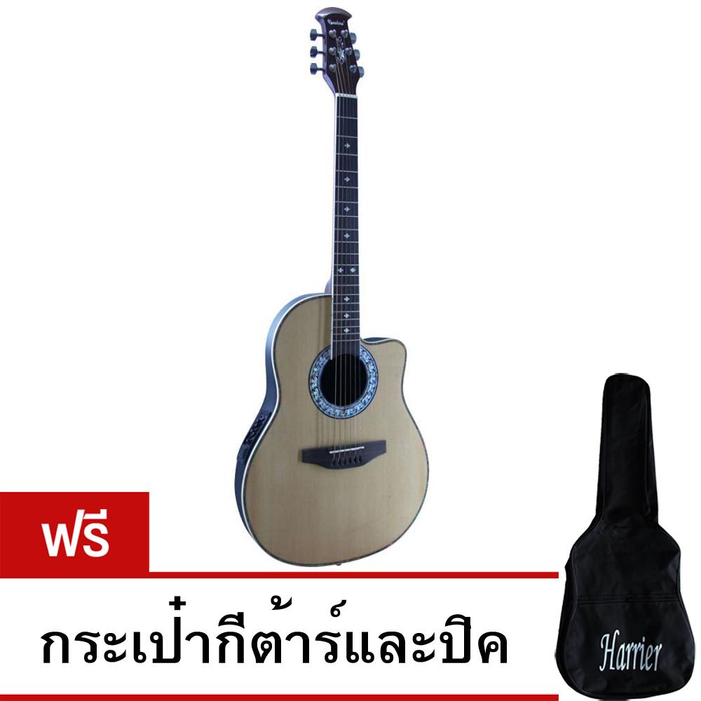 Kenshiro กีตาร์โปร่ง ไฟฟ้าหลังเต่า 41 นิ้ว รุ่น KK4155 (แถมฟรี! กระเป๋ากีต้าร์017-8006-GT-Bag-41-BK+ปิค017-8040)