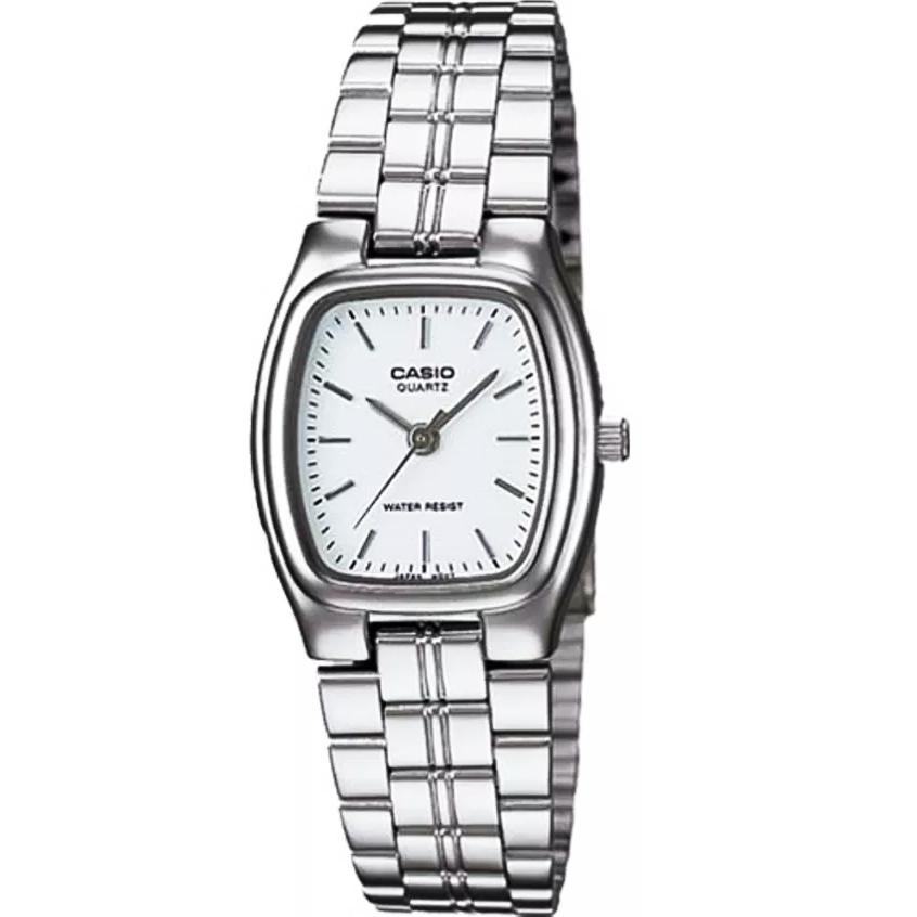 Casio นาฬิกาข้อมือผู้หญิง ทรงถังเบียร์ สายสแตนเลส รุ่น LTP-1169