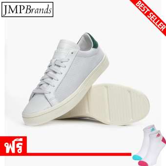 ADIDAS Court Vantage สำหรับผู้ชาย รุ่น S78762 Originals Vintage White รองเท้าผ้าใบ – สีขาว เขียว ADIDAS Court Vantage สำหรับผู้ชาย รุ่น S78762 Originals Vintage White รองเท้าผ้าใบ - สีขาว เขียว