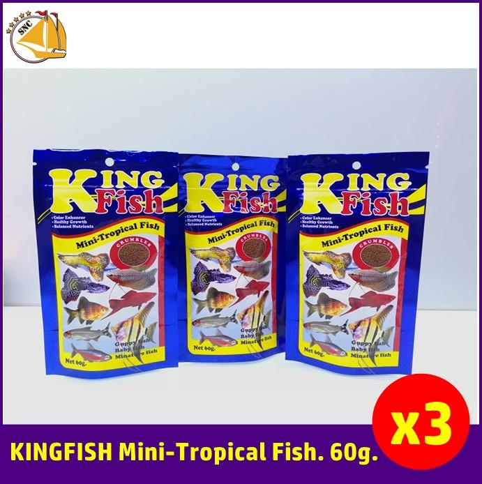 อาหารปลาเล็ก ลูกปลา Kingfish Mini-Tropical Fish 60กรัม (อาหารป่น) x3ซอง อาหารปลาเล็ก ลูกปลา Kingfish Mini-Tropical Fish 60กรัม (อาหารป่น) x3ซอง