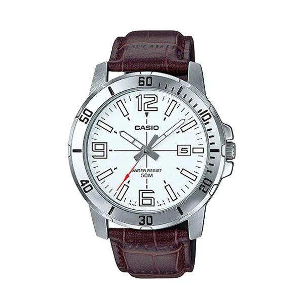 Casio นาฬิกาผู้ชาย สายหนังแท้ รุ่น MTP-VD01L