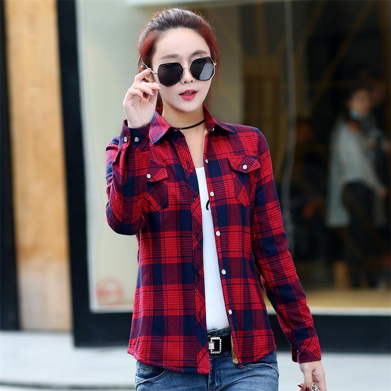 เสื้อผู้หญิง ผ้าฝ้าย แขนยาว ทันสมัย สไตล์เกาหลี