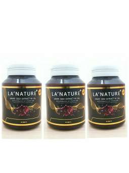 Lanature Grape Seed ลาเนเจอร์ สารสกัดจากเมล็ดองุ่น แพคเกจใหม่ บรรจุ 30 เม็ด (3 กระปุก) Lanature Grape Seed ลาเนเจอร์ สารสกัดจากเมล็ดองุ่น แพคเกจใหม่ บรรจุ 30 เม็ด (3 กระปุก)
