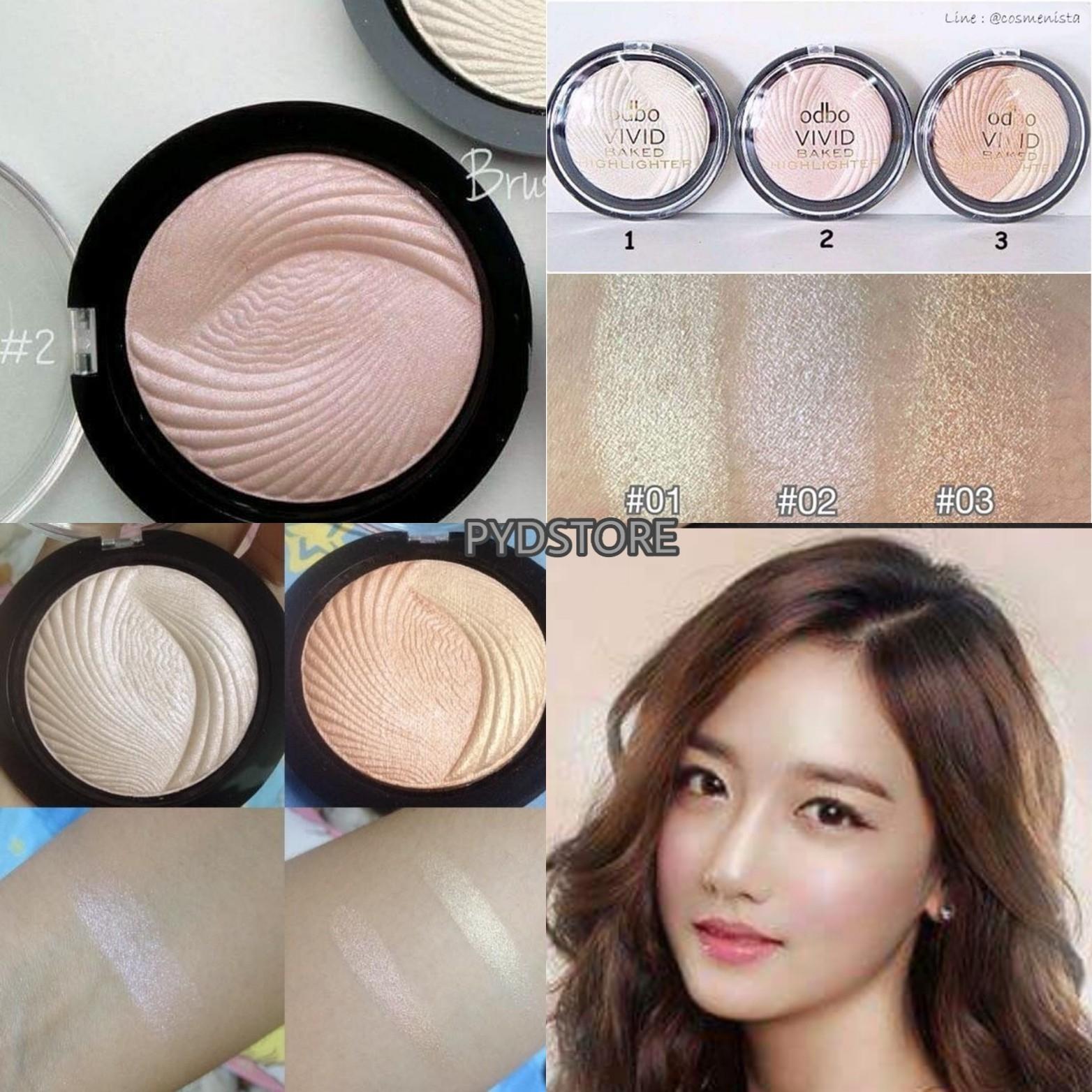 ไฮไลท์หน้าฉ่ำวาว ODBO VIVID BAKE HILIGHT NO.02สีชมพูมุก