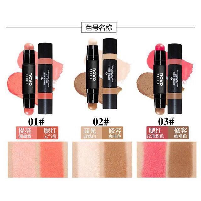 บลัชออนแบบแท่ง Novo Texture Silky Easy On The Makeup เป็นทั้งเฉดดิ้ง ไฮไลท์ และบลัชออน สร้างมิติให้ใบหน้าได้ง่ายๆในแท่งเดียวค่ะ