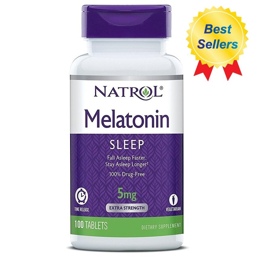 Natrol Melatonin Time Release 5 mg. เมลาโทนิน 5 มก. x 100 เม็ด