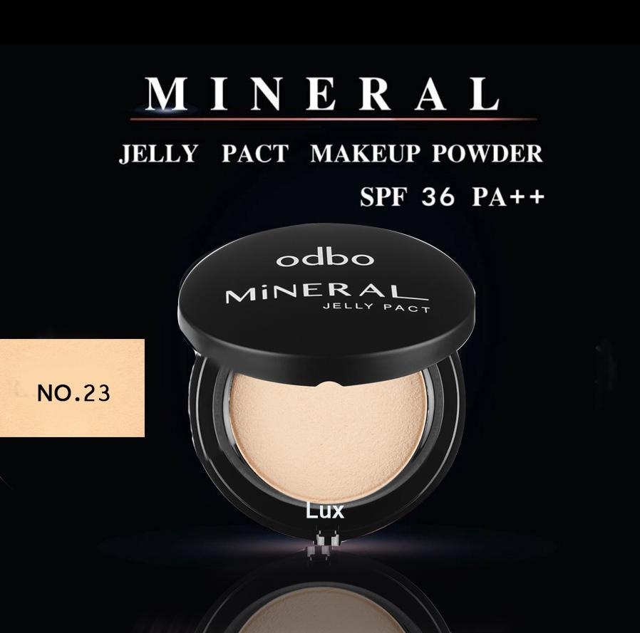 odbo Mineral Jelly Pact โอดีบีโอ แป้งดินน้ำมัน มิเนอรัล เจลลี่ แพค เมคอัพ พาวเดอร์ เอสพีเอฟ 36 พีเอ++ รุ่น OD619 สี 23 สำหรับผิวกลาง (1 ชิ้น)
