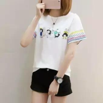 เสื้อยืดแฟชั่นผู้หญิง แขนสั้น ผ้าเนื้อดี ลายเด็กหญิง แต่งแขนสวยเก๋ ใส่สบาย(WHITE) fashionwomen เสื้อยืดแฟชั่นผู้หญิง แขนสั้น ผ้าเนื้อดี ลายเด็กหญิง แต่งแขนสวยเก๋ ใส่สบาย(WHITE) fashionwomen