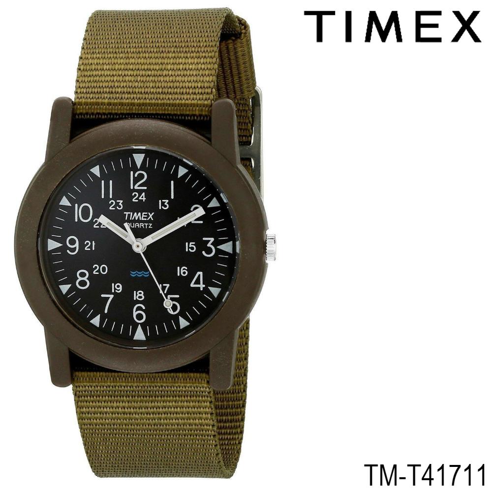 Timex TM-T41711 นาฬิกาข้อมือผู้ชายและผู้หญิง สายไนล่อน สีเขียว