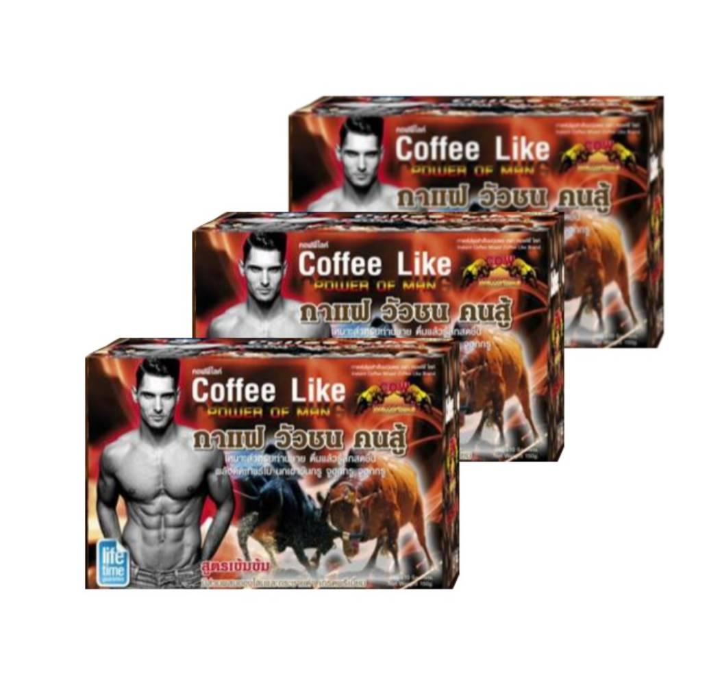 Coffee Like กาแฟ วัวชน คนสู้ ของแท้ 100% บรรจุ 10 ซอง ( 3 กล่อง )