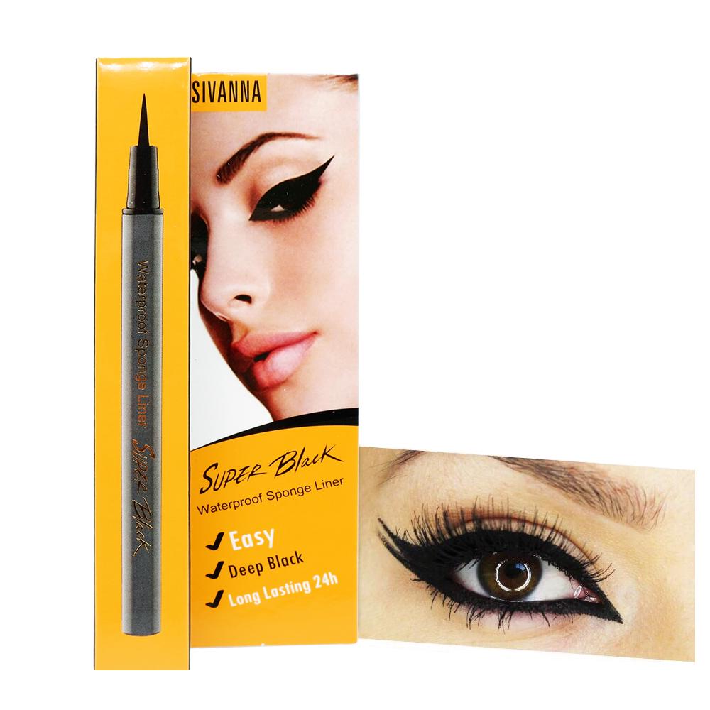 Sivanna Super Black Sponge Liner EP030 (Black) ซีเวียน่า อายไลเนอร์หัวเมจิก สิวันนาอายไลเนอร์ หัวปากกา ขั้นเทพ อายไลเนอร์กันน้ำ กันเหงื่อ ไม่แพนด้า