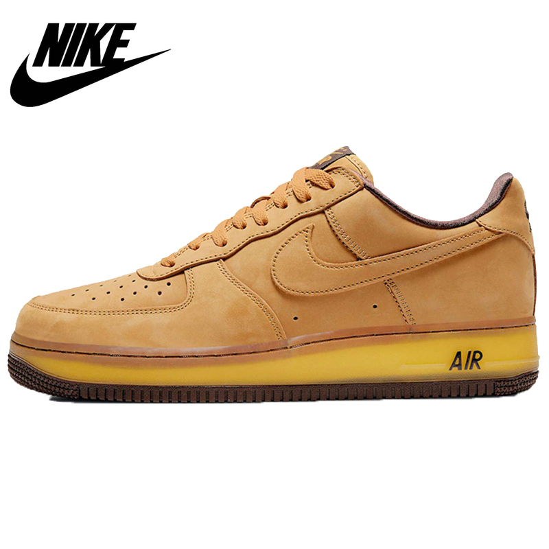 (Free shipping)Air Force One Wheat High-cut Low-cut Men's and Women's Sports Casual Board Shoes Basketball Shoes