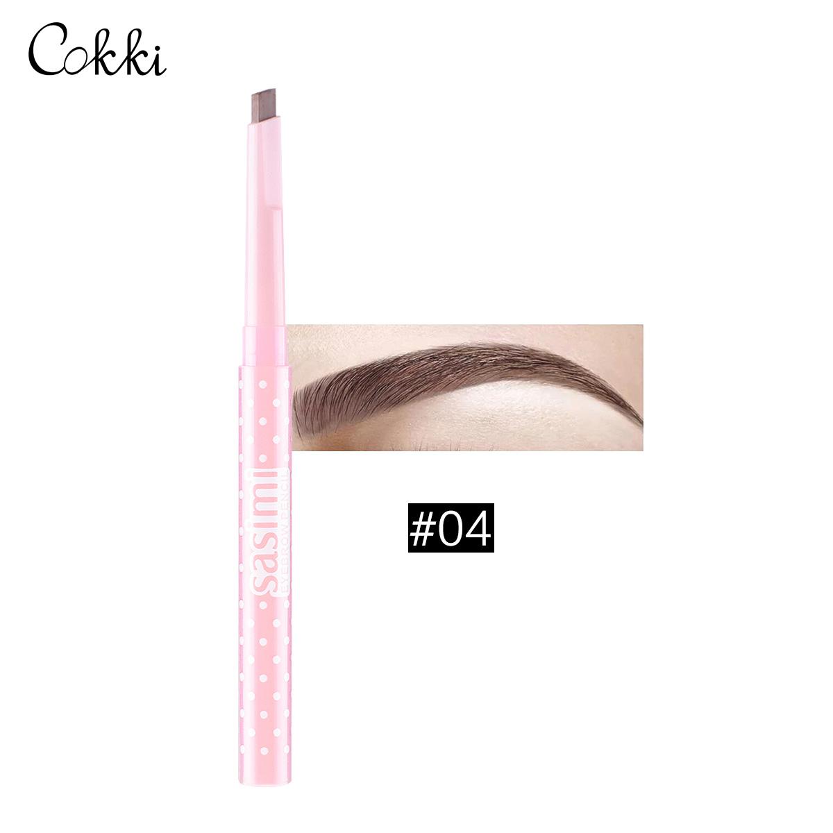 Sasimi S001 ดินสอเขียนคิ้วติดทนนานกันน้ำสีดำสีน้ำตาล Eyebrow pencil waterproof and sweat-proof non-bleaching natural long-lasting automatic eyebrow -CokkiCosmetic