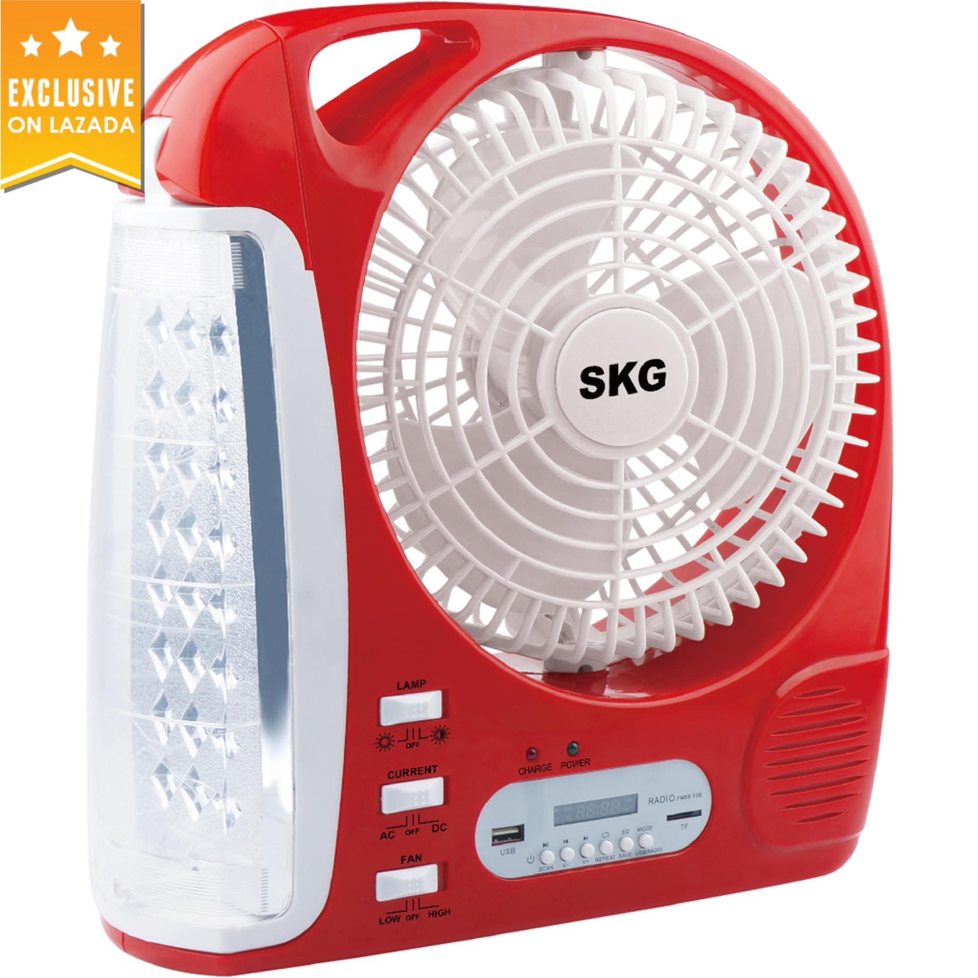 SKG รุ่น AV-3000 พัดลมชาร์จไฟ ขนาด 8 นิ้ว 5 in 1 พัดลม,ไฟฉาย LED ,วิทยุ FM,USB,แบตสำรอง แบบพกพา SKG รุ่น AV-3000 พัดลมชาร์จไฟ ขนาด 8 นิ้ว 5 in 1 พัดลม,ไฟฉาย LED ,วิทยุ FM,USB,แบตสำรอง แบบพกพา