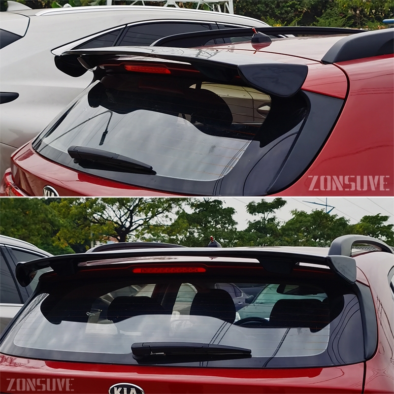 Use For Hyundai Veloster 2012 2016 Spoiler ABS Plastic Carbon Fiber