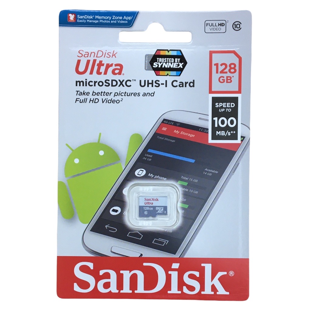 SanDisk 32GB 64GB 128GB MicroSDHC UHS I Card Ultra Class10 Speed 100MBs