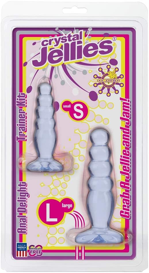 Doc Johnson Crystal Jellies Anal Delight Trainer Kit Small Large