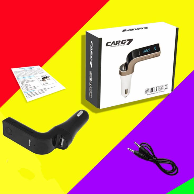 CAR G7 อุปกรณ์รับสัญญาณบลูทูธในรถยนต์ Bluetooth FM Transmitter MP3 Music Player SD USB Charger for Smart Phone & Tablet