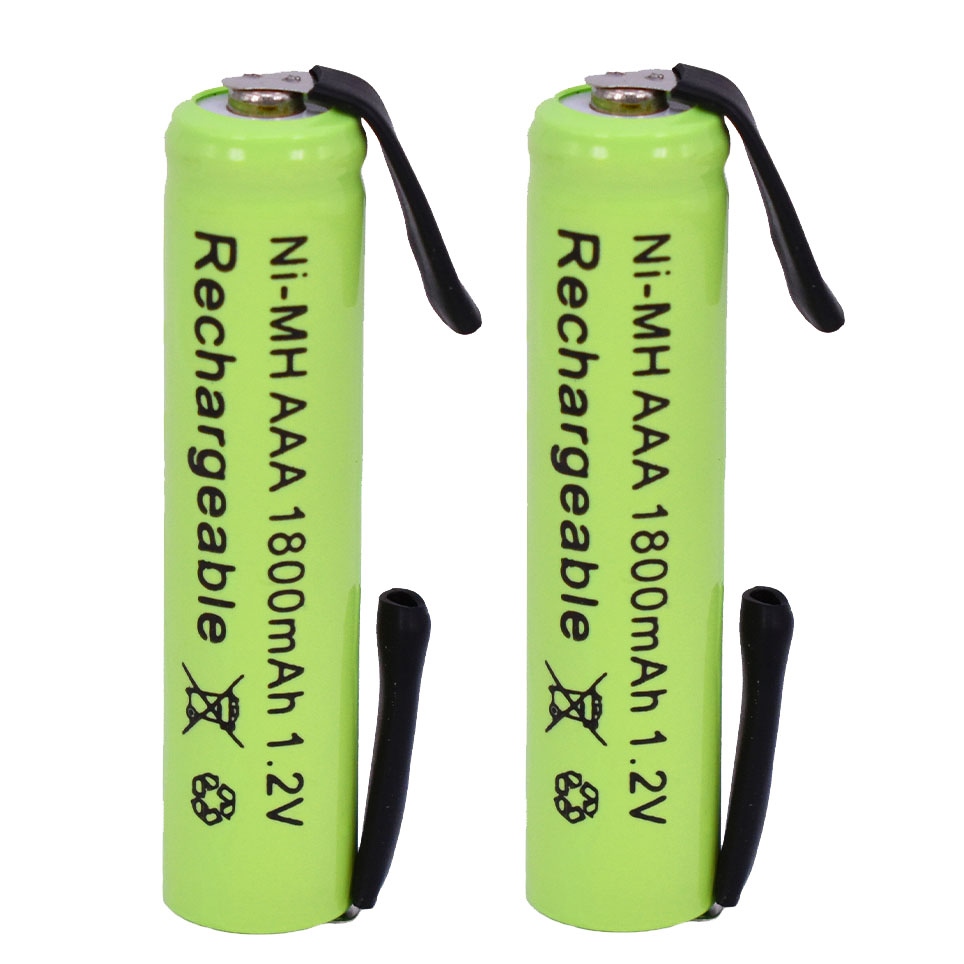 1 2V 1800mah Ni Mh AAA Rechargeable Battery Cell With Solder Tabs For