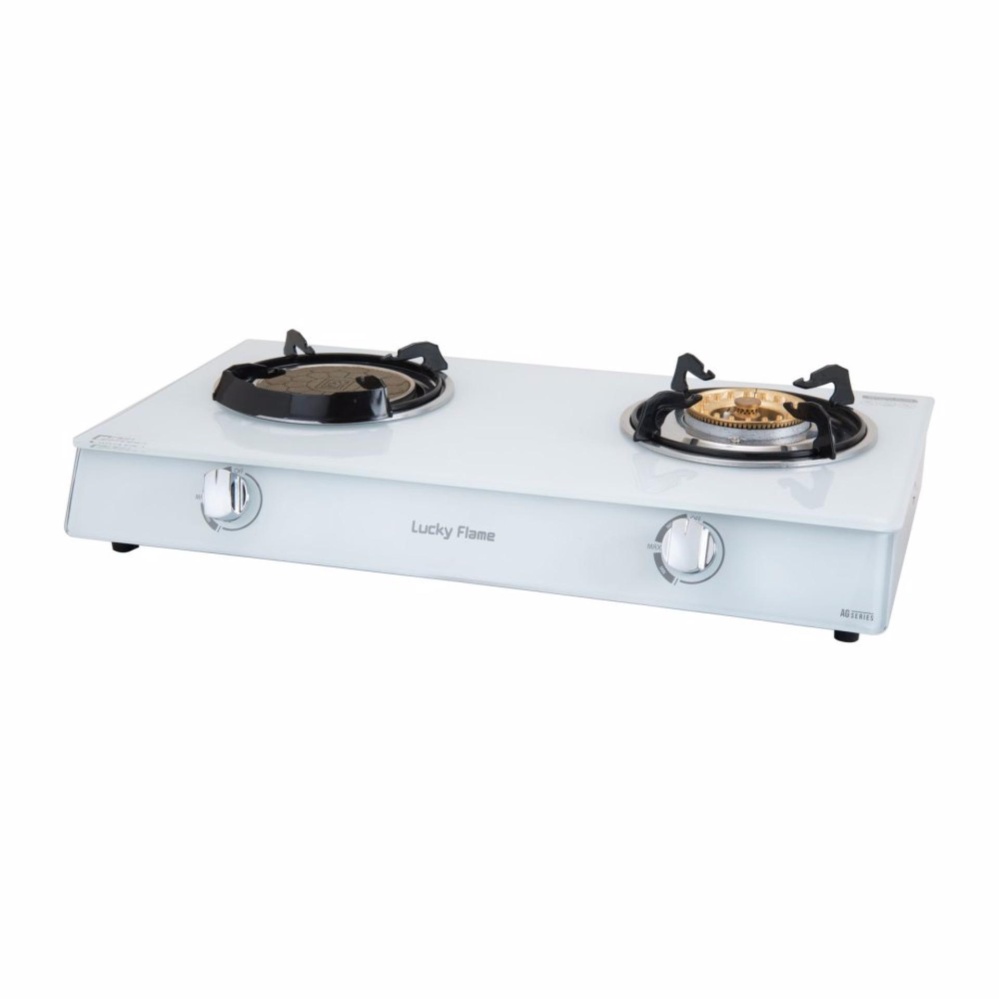 เตาแก๊ส 2 หัวเตาทองเหลือง + หัวเตาอินฟาเรด Lucky Flame AG-2102S