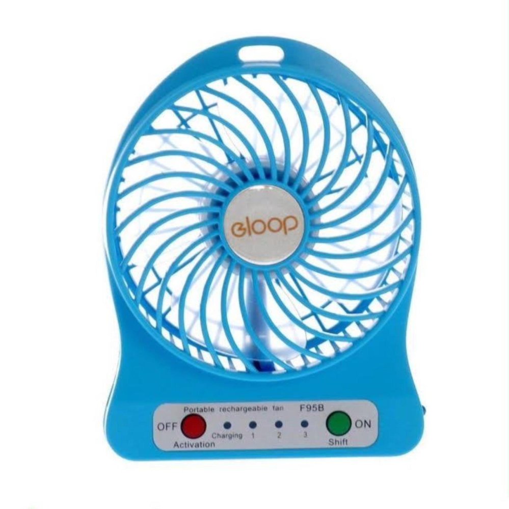 พัดลมพกพา Mini USB Fan ตราใบไม้ - Blue