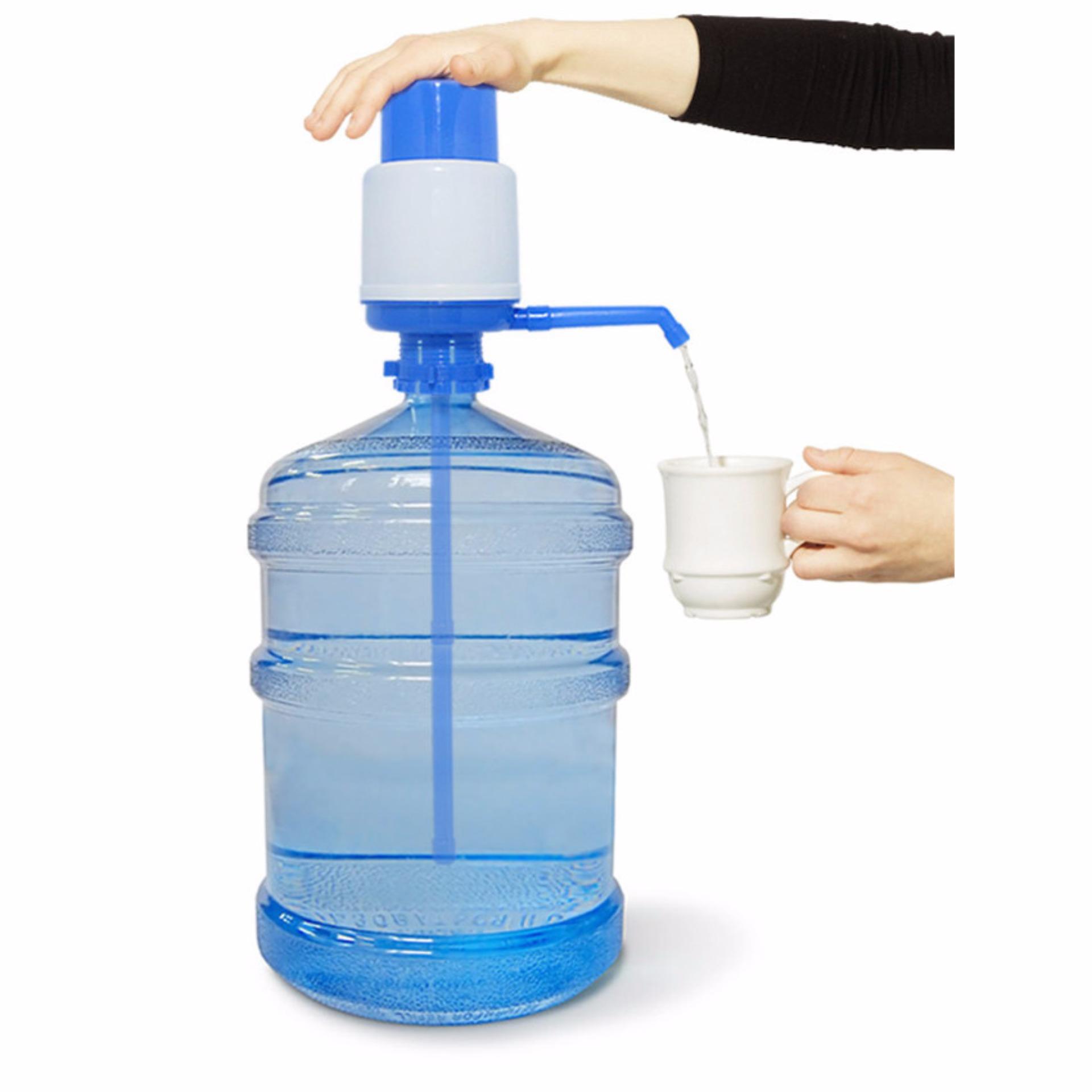 JJ ที่ปั๊มน้ำดื่มแบบมือกด Drinking Water Pump แบบสั้น (Blue)