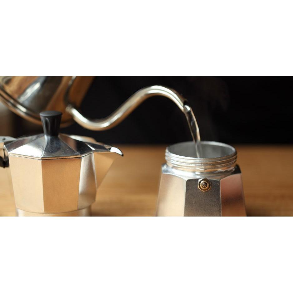 LEEVING ICON กาต้มกาแฟสด MOKA POT หม้อต้มกาแฟสด เครื่องชงกาแฟสดแบบพกพาสไตล์อิตาเลียน ทำกาแฟสดทานได้ทุกทีแม้กระทั่งเที่ยวปิคนิคกางเต๊น ขนาด 3 Cup 150 ml (สีเงิน)