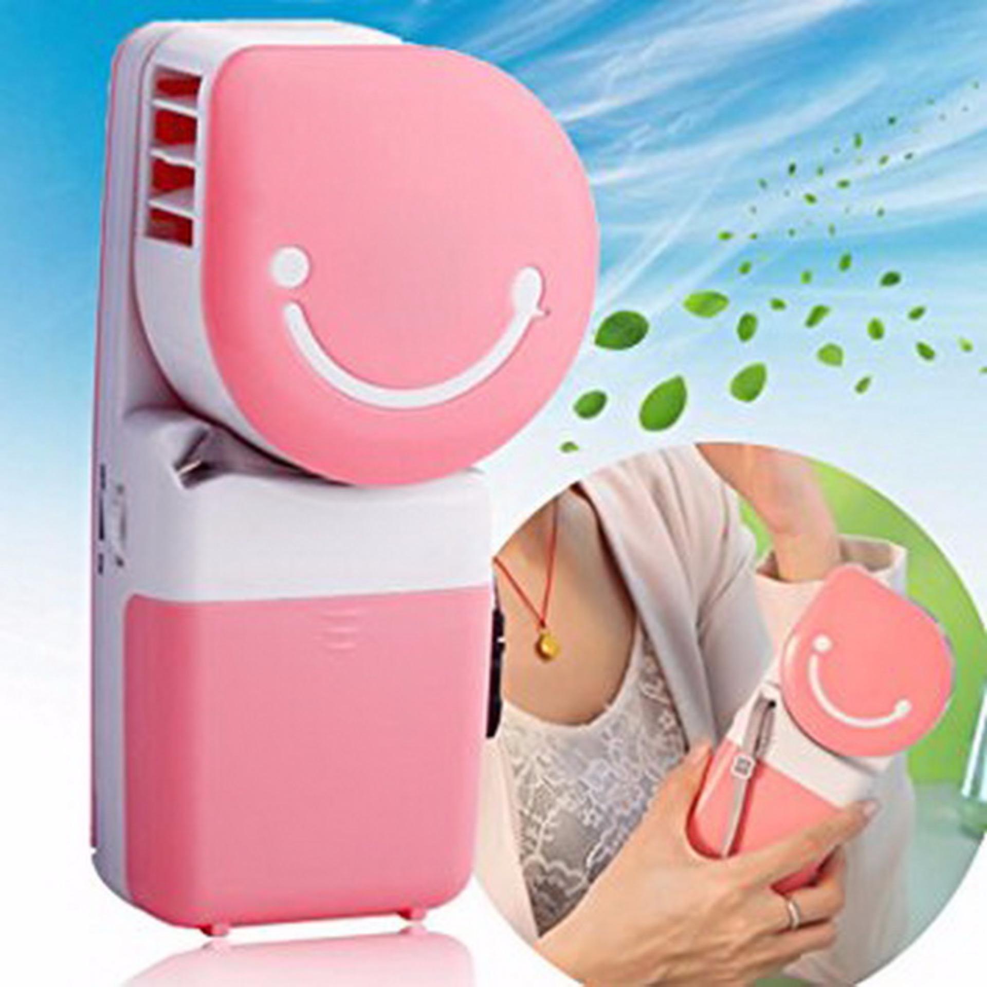 London RAMADA พัดลมแอร์พกพาไล่ลมร้อนให้ลมเย็นฉ่ำสดชื่นหายอบอ้าว HAND HELD AIR CONDITION FAN (PINK)