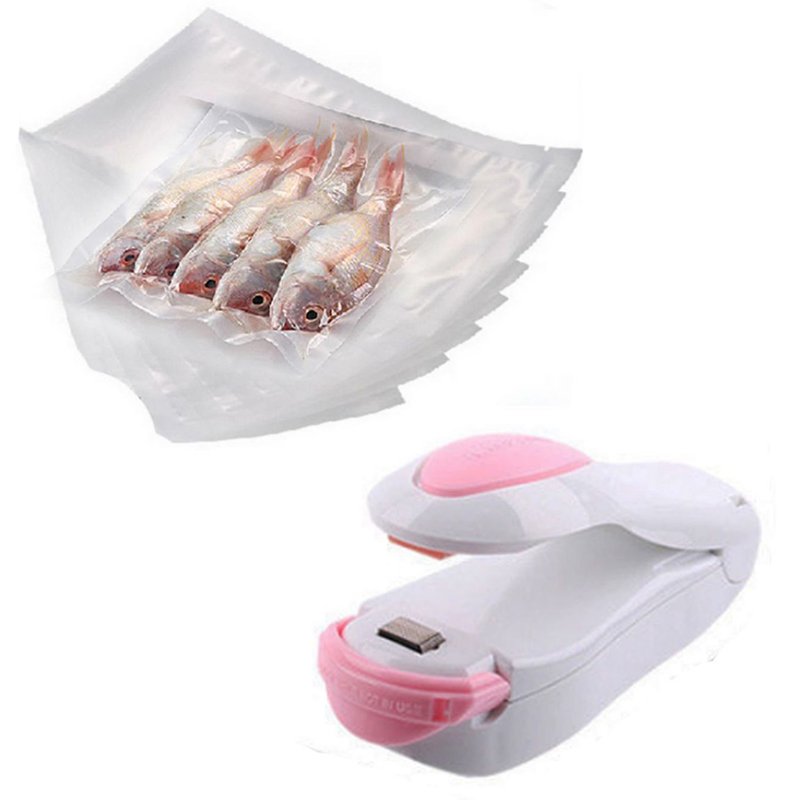 Magic Seal Bag ถุงซีลสูญญากาศ 15x20 cm. (100 ใบ/แพ็ค) + Hand Sealer เครื่องซีลปากถุงพลาสติกแบบพกพา