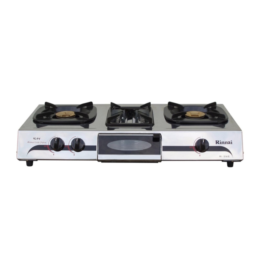 Rinnai เตาแก๊สตั้งโต๊ะ 2 หัวเตา พร้อมเตาย่าง รุ่น Ri-514E
