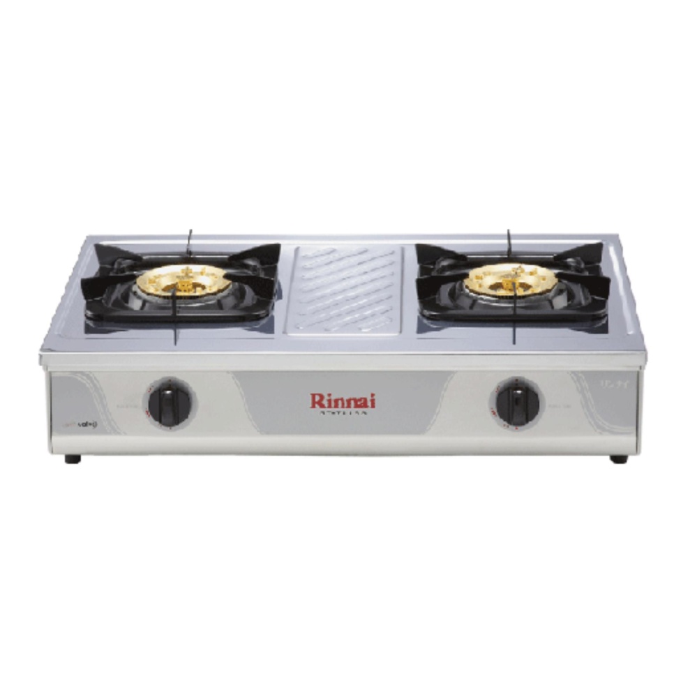 Rinnai เตากล่องคู่ใหญ่ 2 หัวเตาทองเหลือง สแตนเลสทั้งตัว รุ่น RT-711SS - สีเงิน