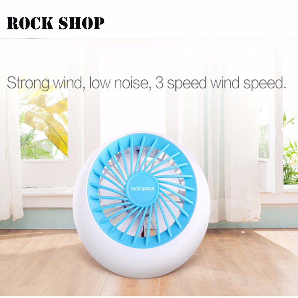 ROCK SPACE พัดลมพกพาแบบมือถือ รุ่น Mini Destop Fan T2 ROCK SPACE พัดลมพกพาแบบมือถือ รุ่น Mini Destop Fan T2