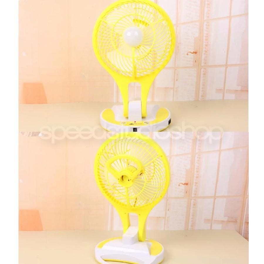 Speed Studio พัดลมตั้งโต๊ะ พัดลมพกพา พร้อมไฟ LED ปรับความสว่างได้ 2 ระดับ พัดลมตั้งโต๊ะมินิ รุ่น JR-5580 Portable LED Light with Mini Fan