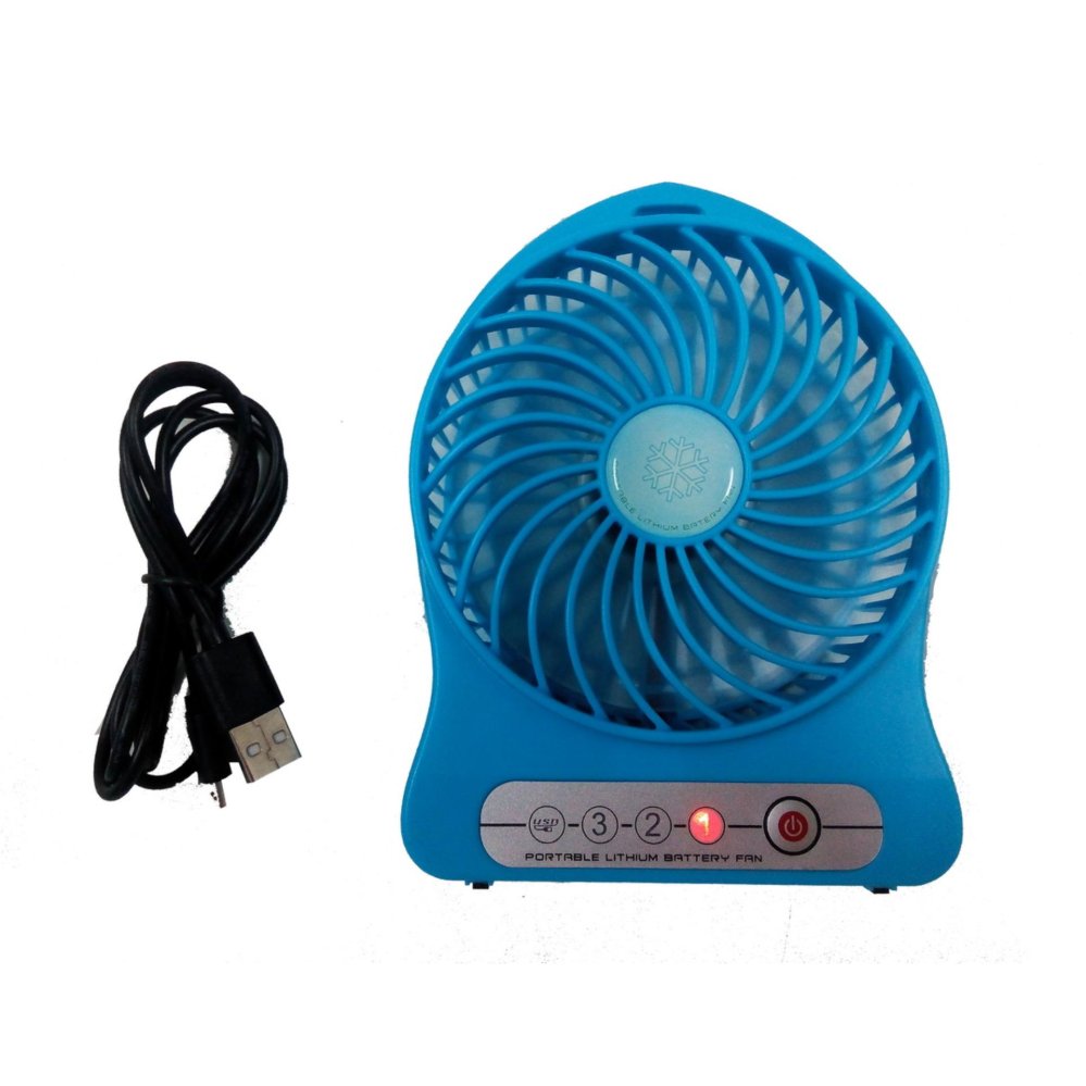 Twosister Portable Lithium Battery FAN พัดลมจิ๋วพลังเทอร์โบ พกพาสะดวก ชาร์จไฟได้ - Blue Twosister Portable Lithium Battery FAN พัดลมจิ๋วพลังเทอร์โบ พกพาสะดวก ชาร์จไฟได้ - Blue