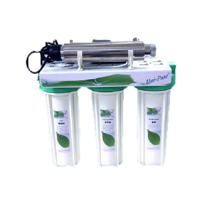Uni-Pure เครื่องกรองน้ำ 4 ขั้นตอน ระบบ UV ขนาด 11 วัตต์ (รับประกัน 1 ปี)