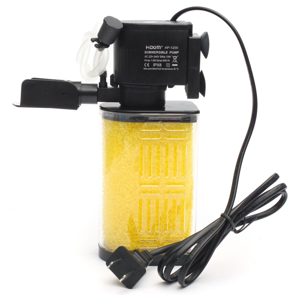 13 วัตต์ 800L/H Submersible น้ำตัวกรองภายในปั๊มสำหรับตู้ปลาบ่อเลี้ยงปลา - INTL
