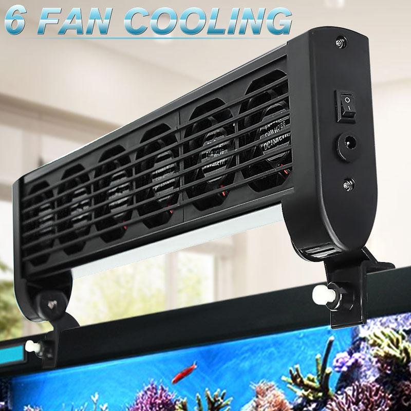 เครื่องระบายความร้อนตู้ปลาพัดลมทำความเย็น 6 แฟน 240L ตู้ปลา 60 + แกลลอน + อะแดปเตอร์ 12 โวลต์ - INTL