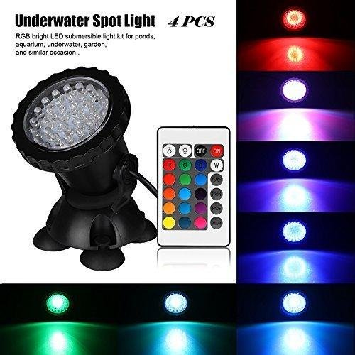 อควาเรียมแอลอีดีให้แสง 1 เซ็ต 4 แสง RGB 36 LEDs 6 วัตต์ตู้ปลาไฟใต้น้ำ 24 คีย์ IR รีโมทคอนโทรล EU/UK /US Plug - INTL อควาเรียมแอลอีดีให้แสง 1 เซ็ต 4 แสง RGB 36 LEDs 6 วัตต์ตู้ปลาไฟใต้น้ำ 24 คีย์ IR รีโมทคอนโทรล EU/UK /US Plug - INTL