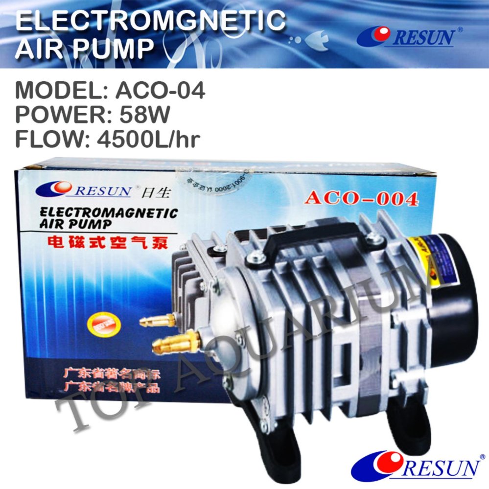 ปั๊มลมลูกสูบ RESUN ACO-004 (58W) 4500L/hr ปั๊มลมลูกสูบ RESUN ACO-004 (58W) 4500L/hr
