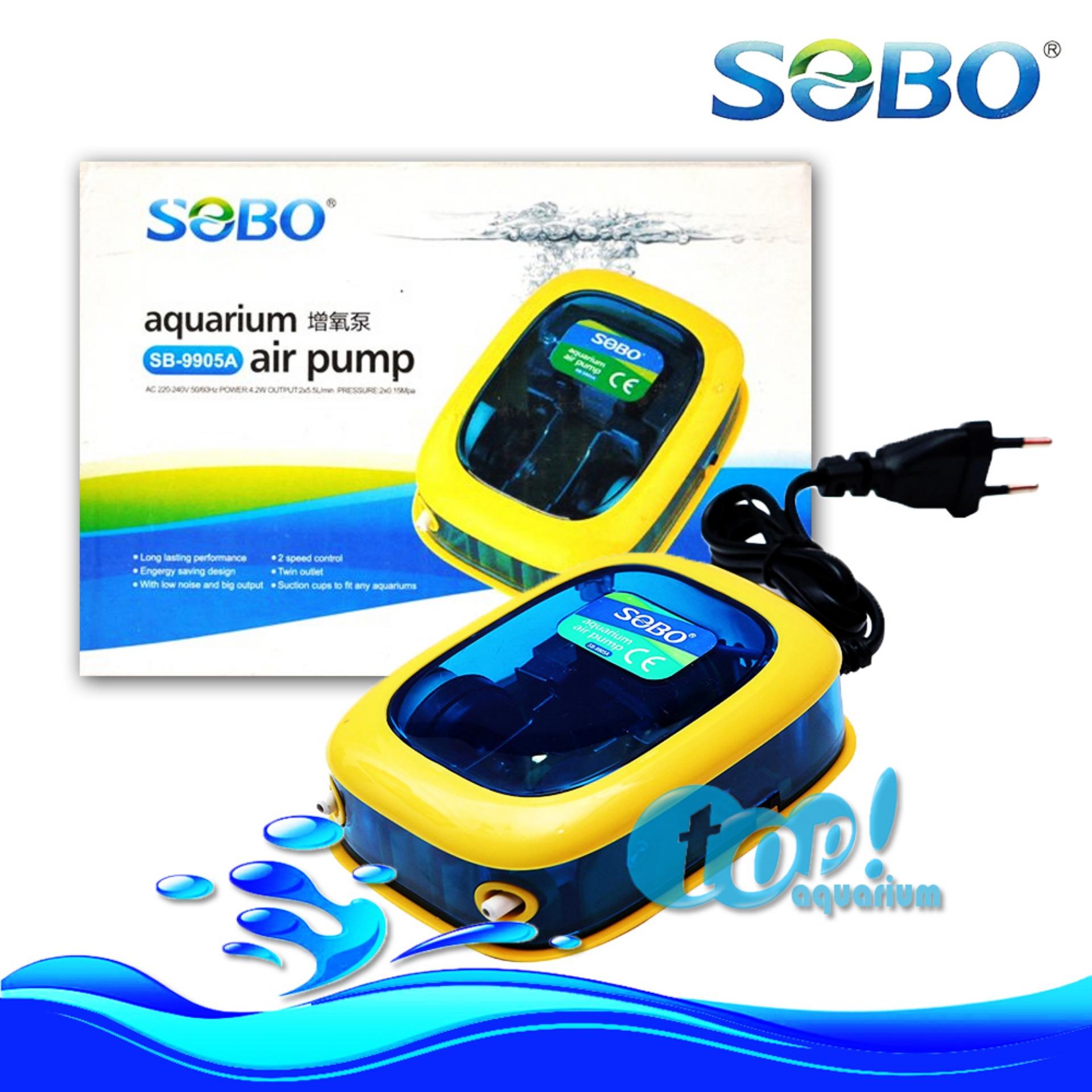 ปั๊มลม SOBO SB-9905A (ฟ้าเหลือง) ลม2ทาง ปั๊มออกซิเจน ปั๊มลม SOBO SB-9905A (ฟ้าเหลือง) ลม2ทาง ปั๊มออกซิเจน