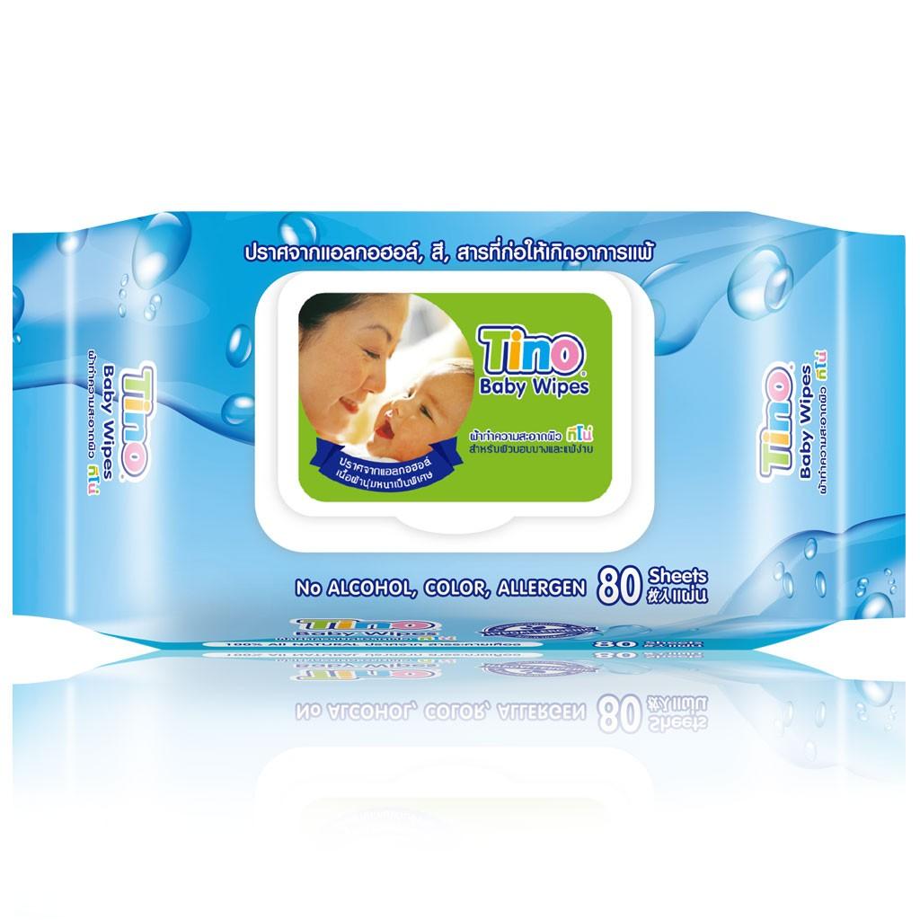 Tino-Baby Wipes ผ้าทำความสะอาดผิว รุ่น 80 ชิ้น (3 ห่อ) Tino-Baby Wipes ผ้าทำความสะอาดผิว รุ่น 80 ชิ้น (3 ห่อ)