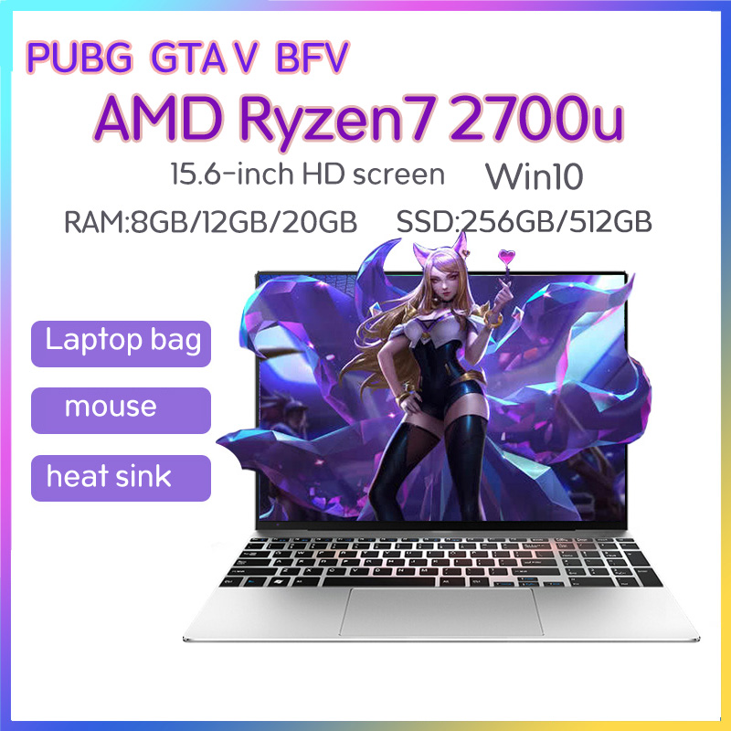 [ปลดล็อคลายนิ้วมือ] แล็ปท็อป PUBG GTA V BF V Gaming notebook โน็ตบุ๊คมือ1แท้ โน๊ตบุ๊คเล่น โน๊ตบุ๊ค โน๊ตบุ๊คเล่นเกม 15.6 inch IPS LED Laptop AMD Ryzen 7 2700U 3.8GHz Radeon Vega 10/RAM 8/12GB 512GB SSD Notebook office Computer Win10 โน๊ตบุก