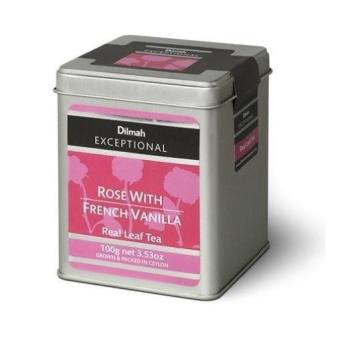 Dlimah Rose With French Vanilla Real Leaf Tea ดิลมาชาศรีลังกา รสกุหลาบและวานิลลาฝรั่งเศส (ใบชา) 100g. กระป๋อง