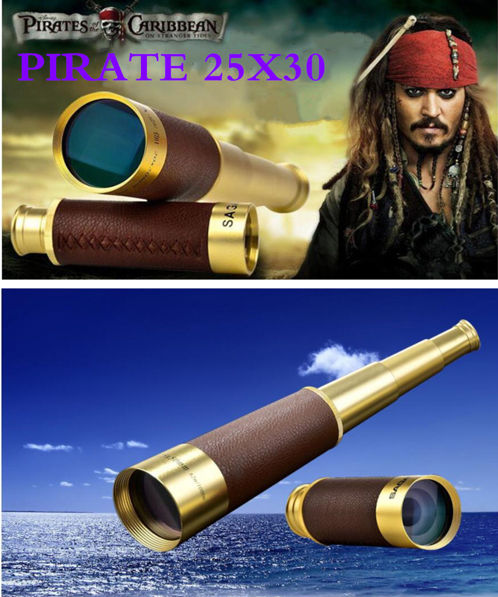 กล้องส่องทางไกลตาเดียว PIRATE 25X30 กล้องดูนก กล้องส่องนก กล้องส่องระยะไกล BinocularsRoyal Navy Monocular กล้องโทรทรรศน์แบบพกพาคุณภาพสูง Captain Monocular Binoculars