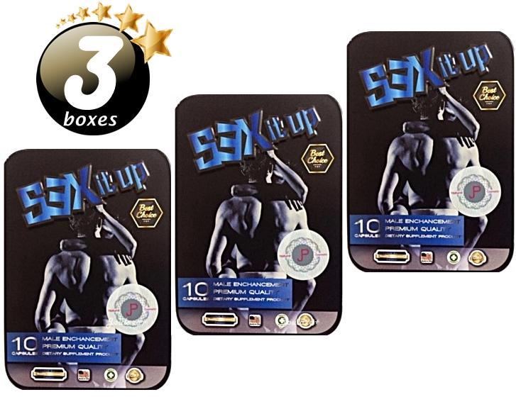 SEX IT UP ผลิตภัณฑ์เสริมอาหารบำรุงร่างกายสำหรับเพศชาย บรรจุ 10 แคปซูล แพ็ค 3 กล่อง SEX IT UP ผลิตภัณฑ์เสริมอาหารบำรุงร่างกายสำหรับเพศชาย บรรจุ 10 แคปซูล แพ็ค 3 กล่อง