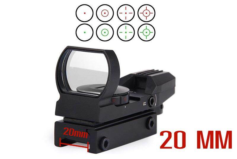 กล้องติดปืน Red Dot กล้องจุดแดงไฟ 2 สี สำหรับติดปืนสั้น ปืนยาวทุกชนิด รางจับ 20 มิลลิเมตร แถมถ่าน 1 ก้อน. 