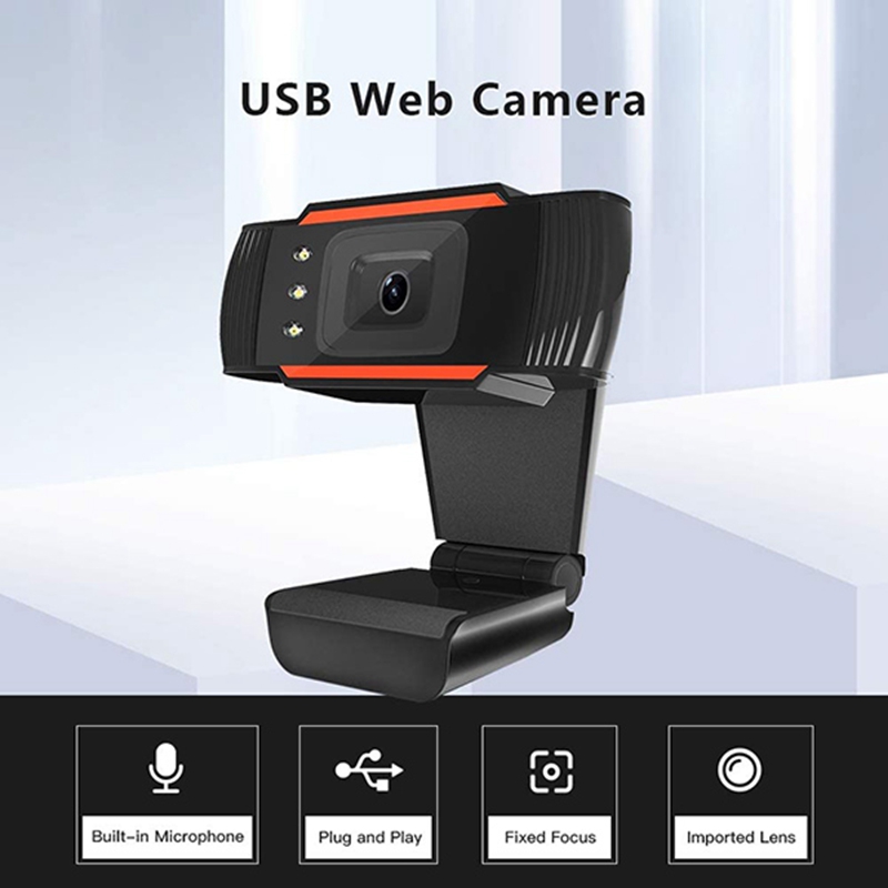 (จัดส่งภายใน 24 ชั่วโมง)A870 High-Definition USB Webcam 480P 720P 1080P Fixed Focus Computer Camera Built-In Sound Absorbing Microphone for PC Laptop