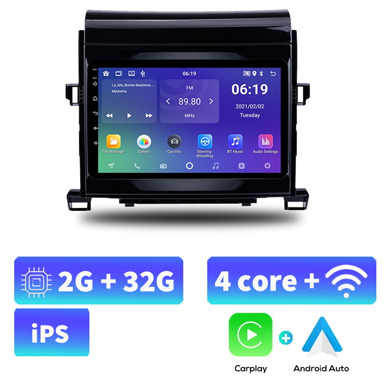 Acodo 2din Android 12 Carplay Auto Headunit สำหรบ Toyota Alphard 2008