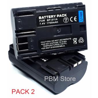 (แพ็คคู่ 2 ชิ้น) แบตเตอรี่กล้อง Canon BP-511A Replacement Battery ใช้กับ Canon D-SLR EOS 20D, EOS 30D , EOS 40D , EOS 50D, EOS 300D , Rebel FV100 , FV200 , FV300 , FV30